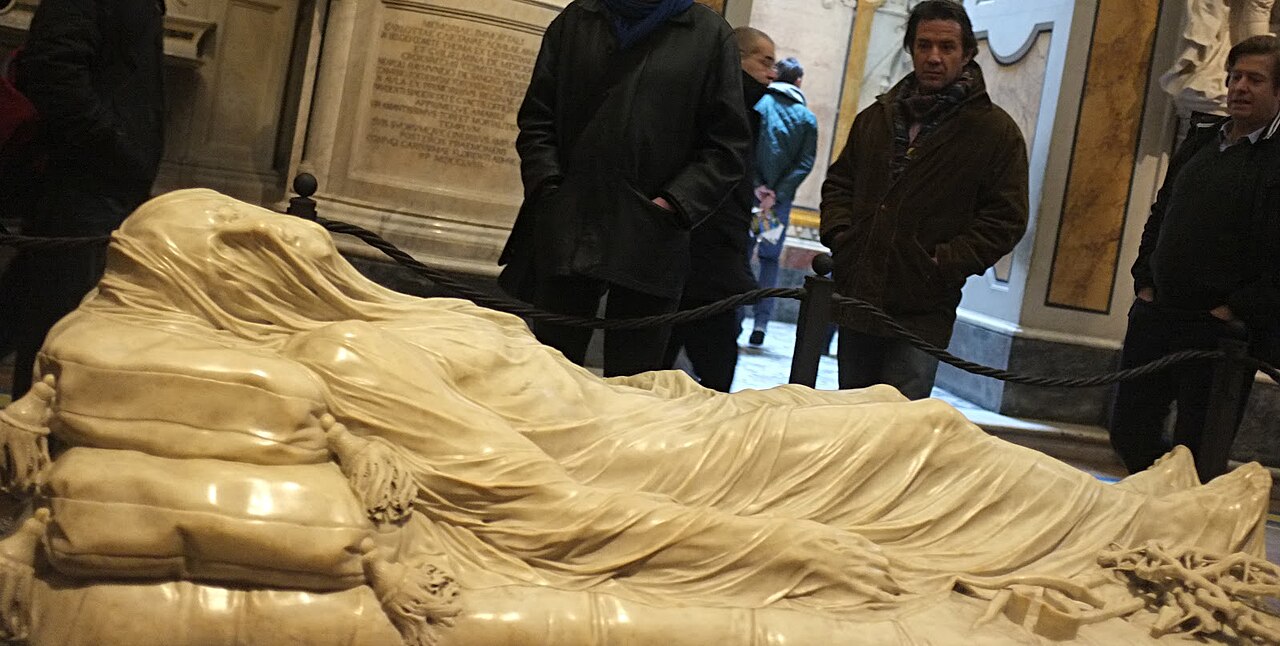 The Veiled Christ sculpture inside Cappella Sansevero